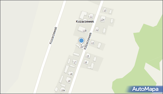 Kozarzewek, Kozarzewek, 14, mapa Kozarzewek