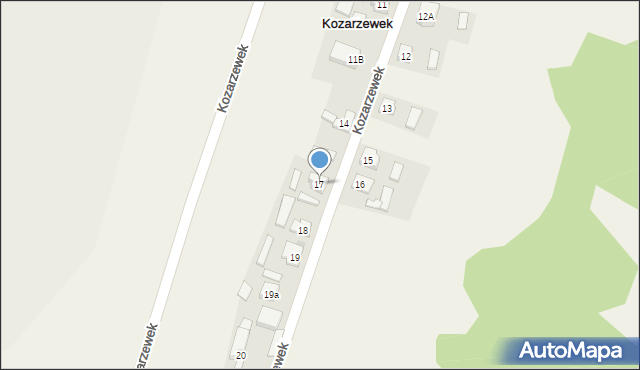 Kozarzewek, Kozarzewek, 17, mapa Kozarzewek