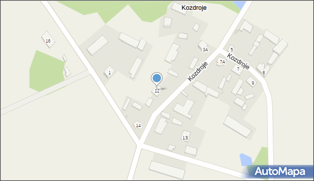 Kozdroje, Kozdroje, 12, mapa Kozdroje