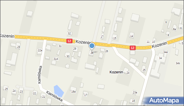 Kozenin, Kozenin, 28, mapa Kozenin