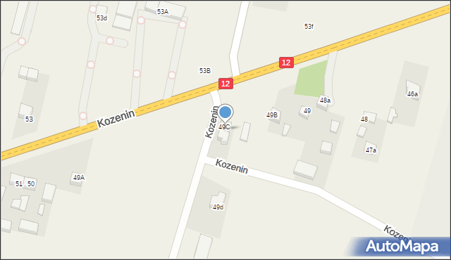 Kozenin, Kozenin, 49c, mapa Kozenin