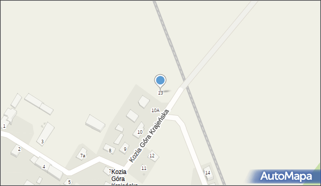 Kozia Góra Krajeńska, Kozia Góra Krajeńska, 13, mapa Kozia Góra Krajeńska