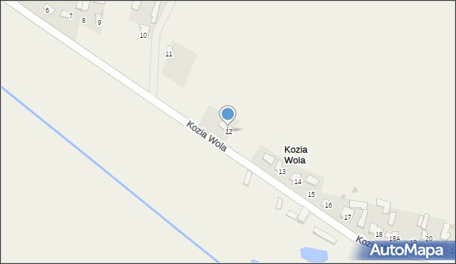 Kozia Wola, Kozia Wola, 12, mapa Kozia Wola