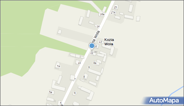 Kozia Wola, Kozia Wola, 11, mapa Kozia Wola