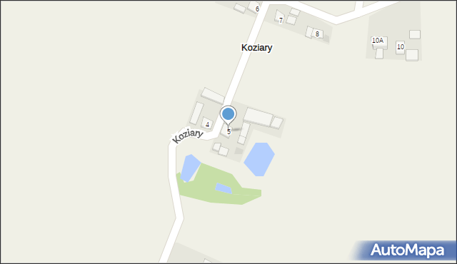 Koziary, Koziary, 5, mapa Koziary