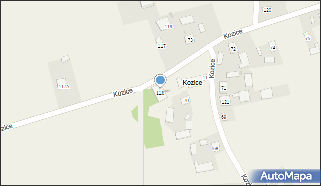 Kozice, Kozice, 116, mapa Kozice