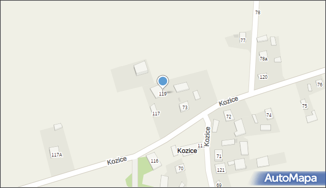 Kozice, Kozice, 119, mapa Kozice