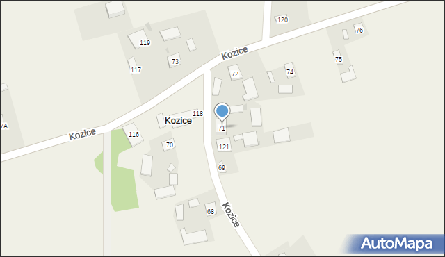 Kozice, Kozice, 71, mapa Kozice