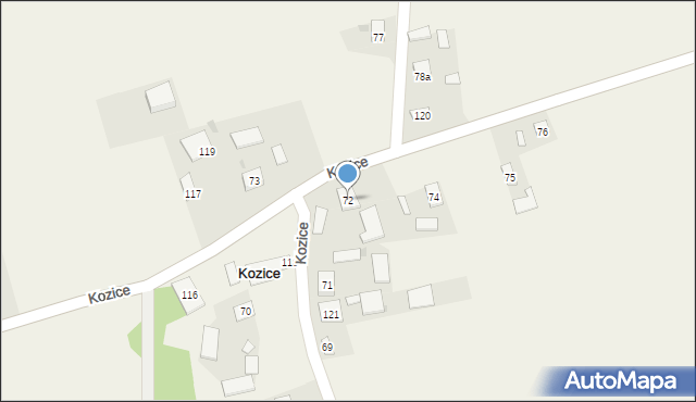 Kozice, Kozice, 72, mapa Kozice