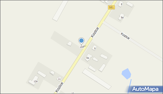 Kozice, Kozice, 11A, mapa Kozice