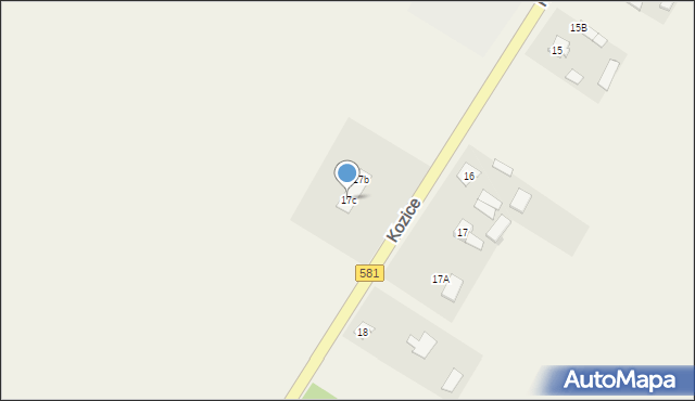 Kozice, Kozice, 17c, mapa Kozice