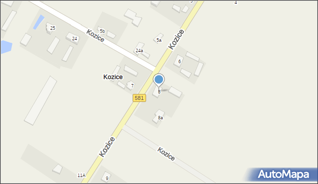 Kozice, Kozice, 8, mapa Kozice