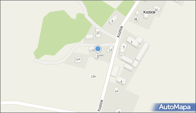 Kozice, Kozice, 12, mapa Kozice