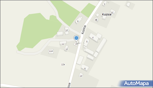 Kozice, Kozice, 13, mapa Kozice