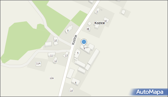 Kozice, Kozice, 4, mapa Kozice