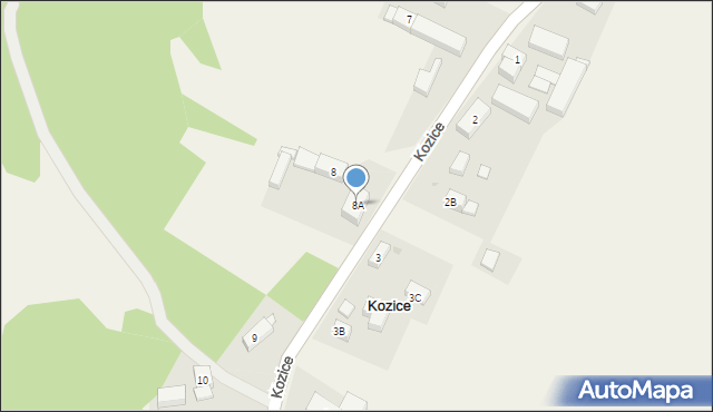 Kozice, Kozice, 8A, mapa Kozice