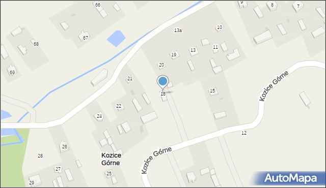 Kozice Górne, Kozice Górne, 18, mapa Kozice Górne