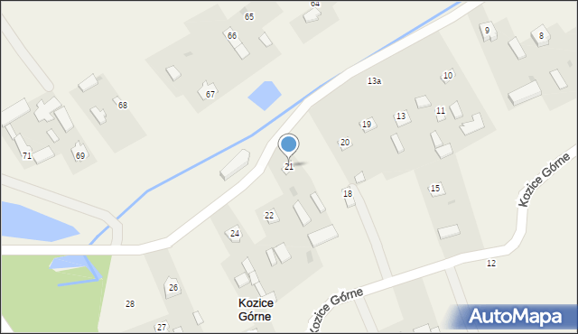 Kozice Górne, Kozice Górne, 21, mapa Kozice Górne