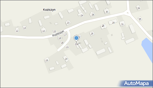 Koziczyn, Koziczyn, 21a, mapa Koziczyn