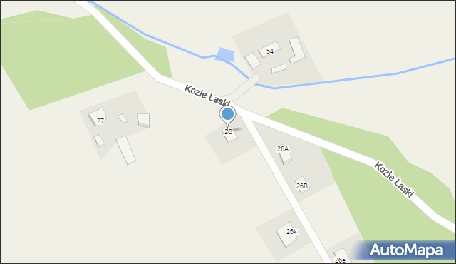 Kozie Laski, Kozie Laski, 26, mapa Kozie Laski