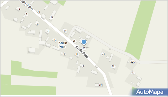 Kozie Pole, Kozie Pole, 25, mapa Kozie Pole