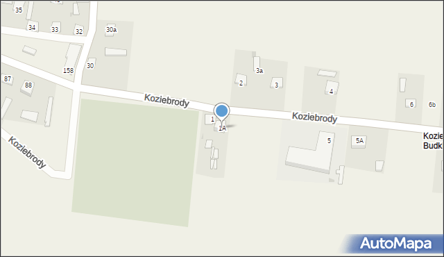 Koziebrody, Koziebrody, 1A, mapa Koziebrody