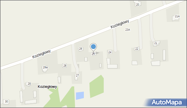 Koziegłowy, Koziegłowy, 25, mapa Koziegłowy