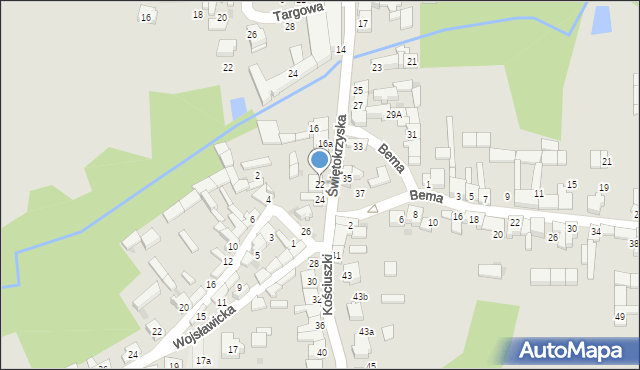 Koziegłowy, Kościuszki Tadeusza, gen., 22, mapa Koziegłowy