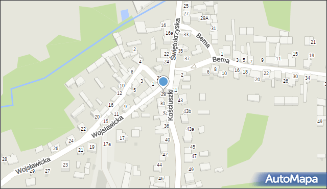 Koziegłowy, Kościuszki Tadeusza, gen., 28, mapa Koziegłowy