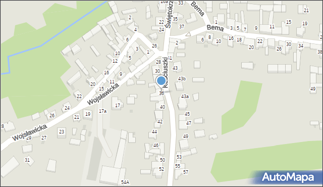 Koziegłowy, Kościuszki Tadeusza, gen., 36, mapa Koziegłowy