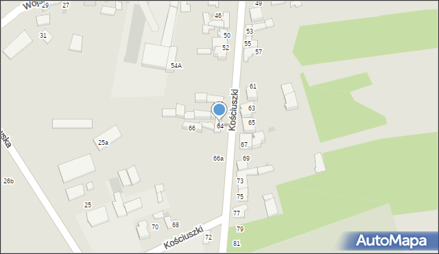 Koziegłowy, Kościuszki Tadeusza, gen., 64, mapa Koziegłowy