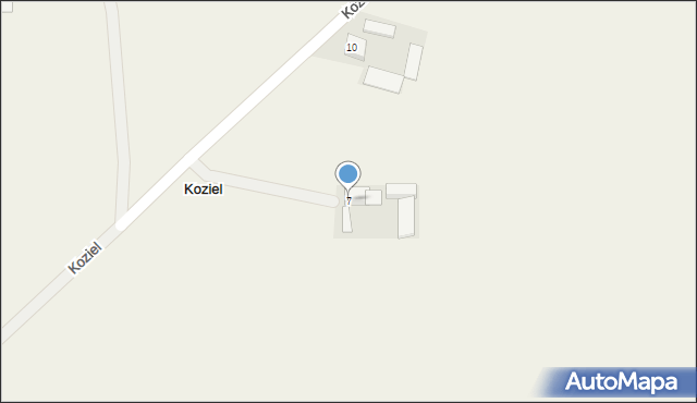 Koziel, Koziel, 7, mapa Koziel