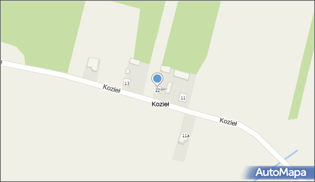 Kozieł, Kozieł, 12, mapa Kozieł