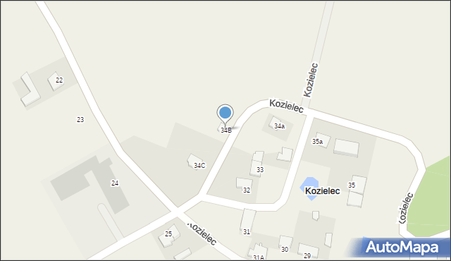 Kozielec, Kozielec, 34B, mapa Kozielec