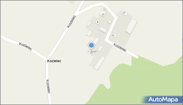 Kozielec, Kozielec, 10, mapa Kozielec