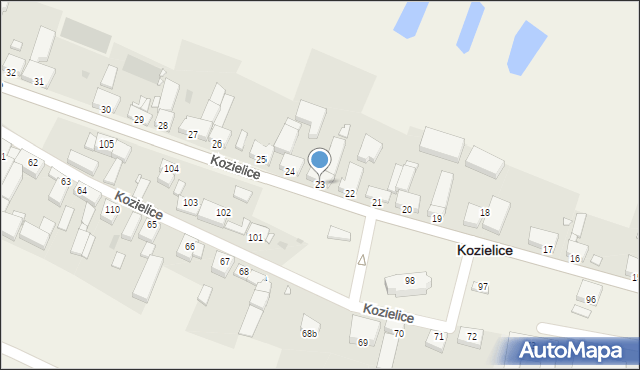 Kozielice, Kozielice, 23, mapa Kozielice