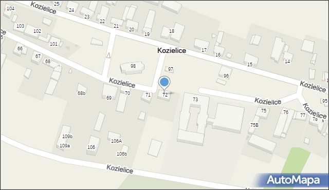 Kozielice, Kozielice, 72, mapa Kozielice