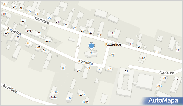 Kozielice, Kozielice, 98, mapa Kozielice