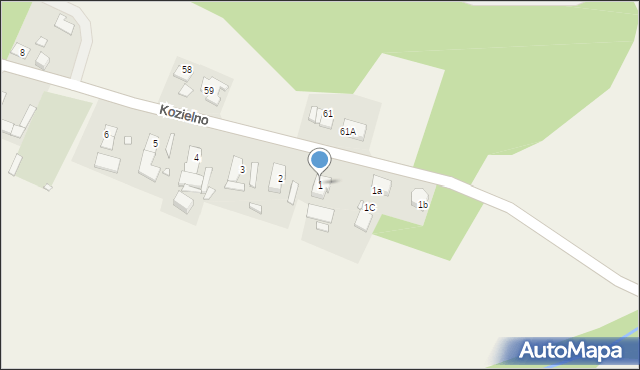 Kozielno, Kozielno, 1, mapa Kozielno