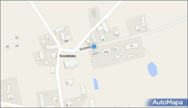 Kozielsko, Kozielsko, 10, mapa Kozielsko