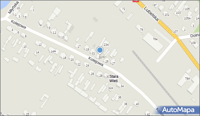 Kozienice, Kolejowa, 23, mapa Kozienice