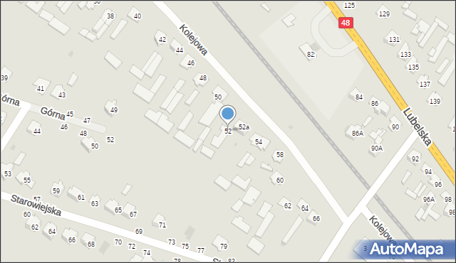 Kozienice, Kolejowa, 52, mapa Kozienice