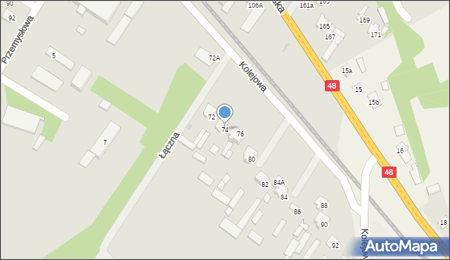 Kozienice, Kolejowa, 74, mapa Kozienice