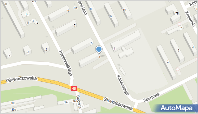 Kozienice, Konarskiego Stanisława, 3, mapa Kozienice