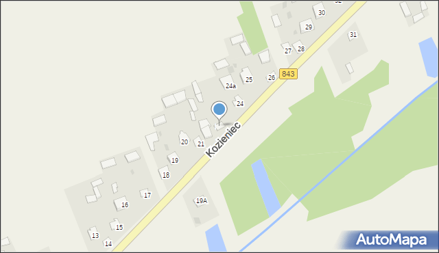 Kozieniec, Kozieniec, 23, mapa Kozieniec