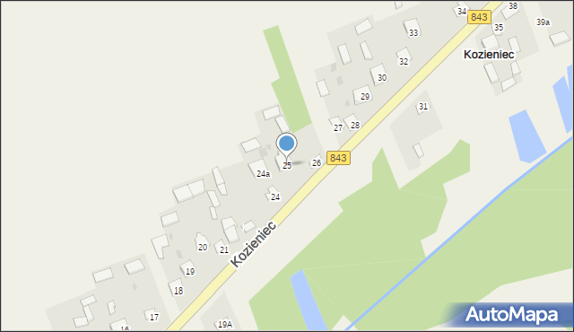 Kozieniec, Kozieniec, 25, mapa Kozieniec