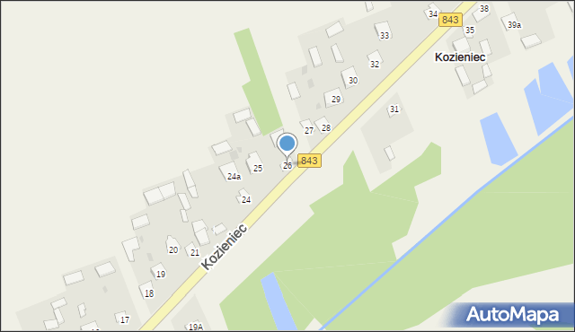 Kozieniec, Kozieniec, 26, mapa Kozieniec