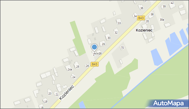 Kozieniec, Kozieniec, 27, mapa Kozieniec