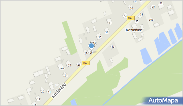 Kozieniec, Kozieniec, 28, mapa Kozieniec