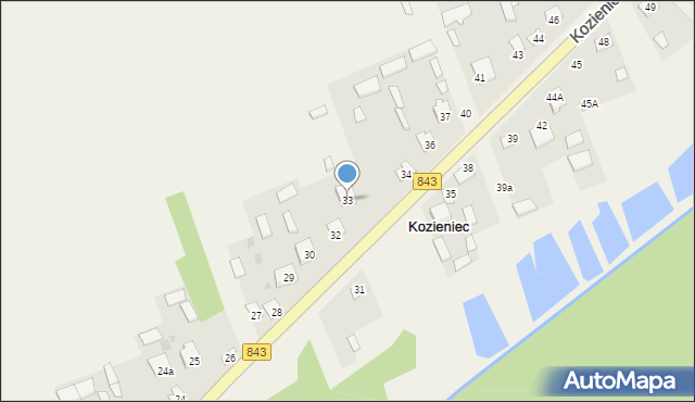 Kozieniec, Kozieniec, 33, mapa Kozieniec